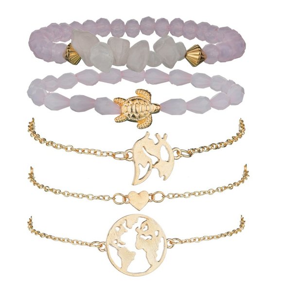 Map Earth Travel Bracelets Set - Picture 4 of 5
